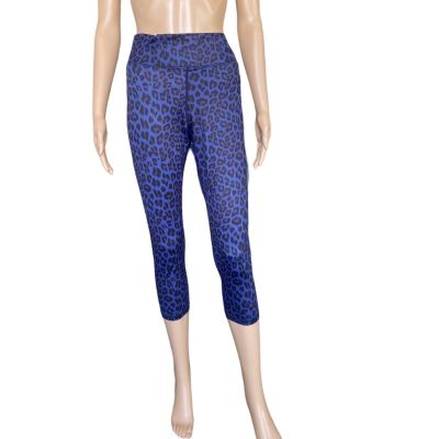 Vie Active Purple Animal Print Cropped Legging Size L